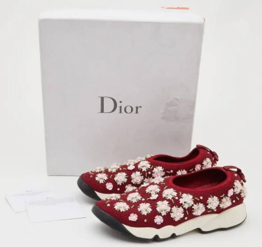 Dior Vintage Pre-owned Mesh sneakers Red Dames