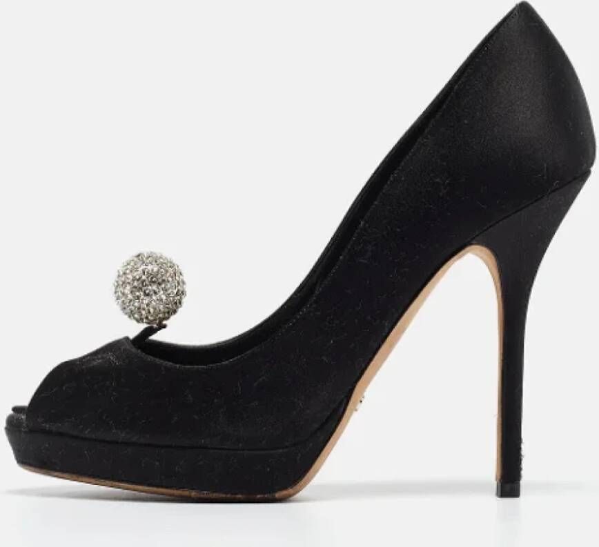 Dior Vintage Pre-owned Satin heels Black Dames