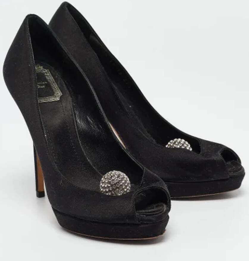 Dior Vintage Pre-owned Satin heels Black Dames