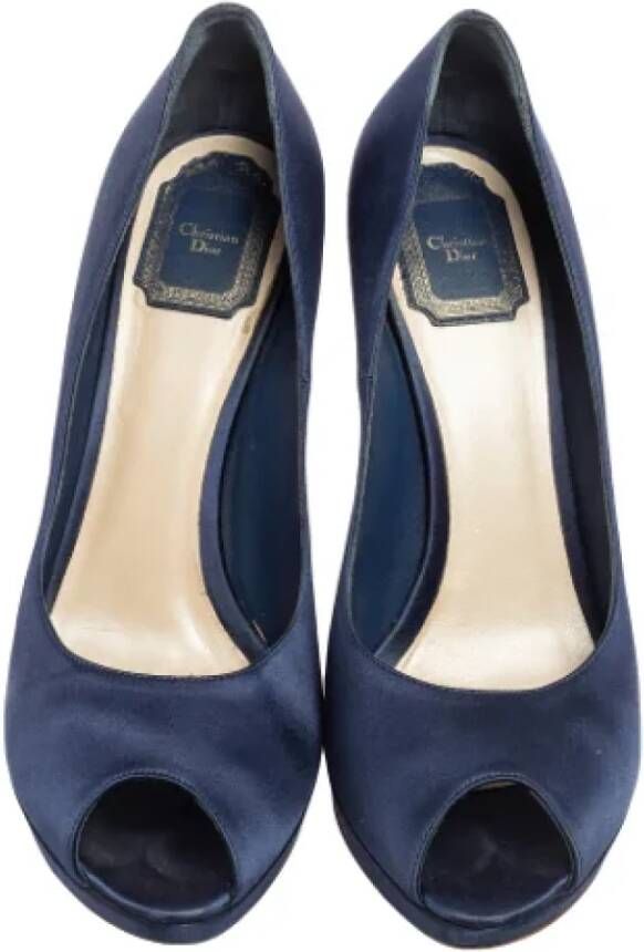 Dior Vintage Pre-owned Satin heels Blue Dames