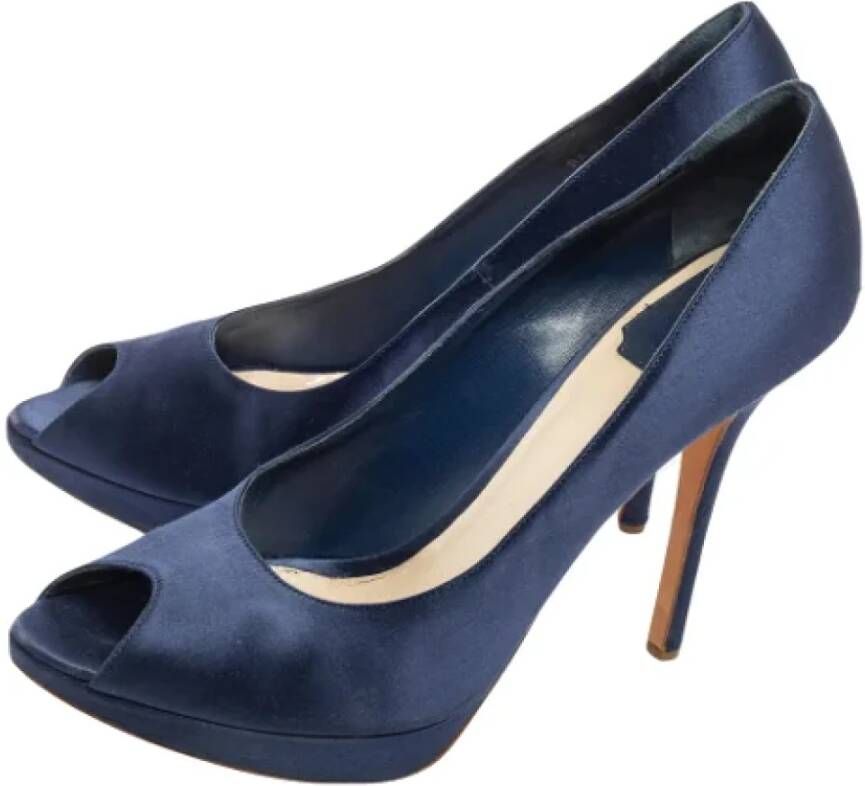 Dior Vintage Pre-owned Satin heels Blue Dames