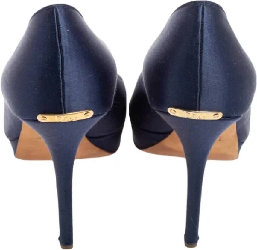 Dior Vintage Pre-owned Satin heels Blue Dames