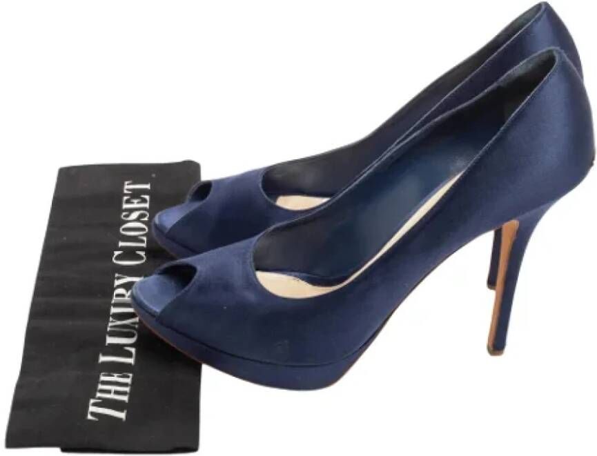 Dior Vintage Pre-owned Satin heels Blue Dames