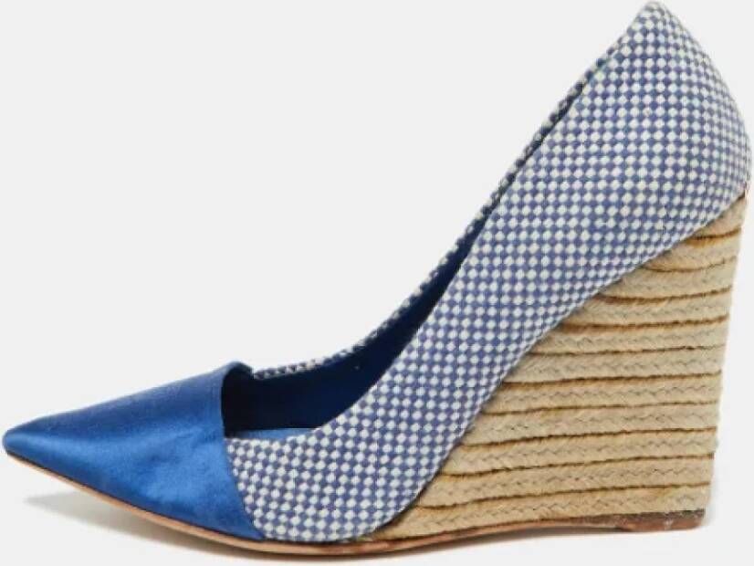 Dior Vintage Pre-owned Satin heels Blue Dames
