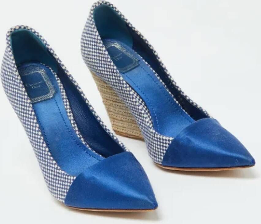 Dior Vintage Pre-owned Satin heels Blue Dames
