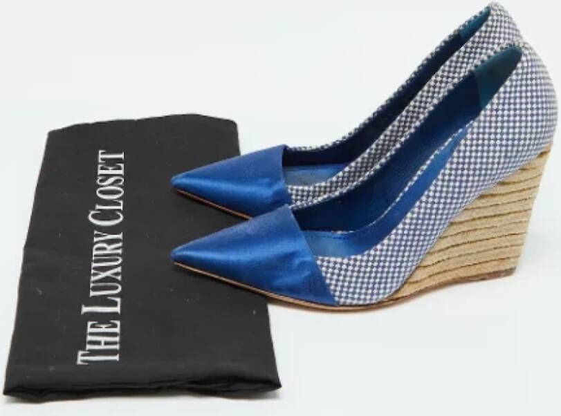 Dior Vintage Pre-owned Satin heels Blue Dames