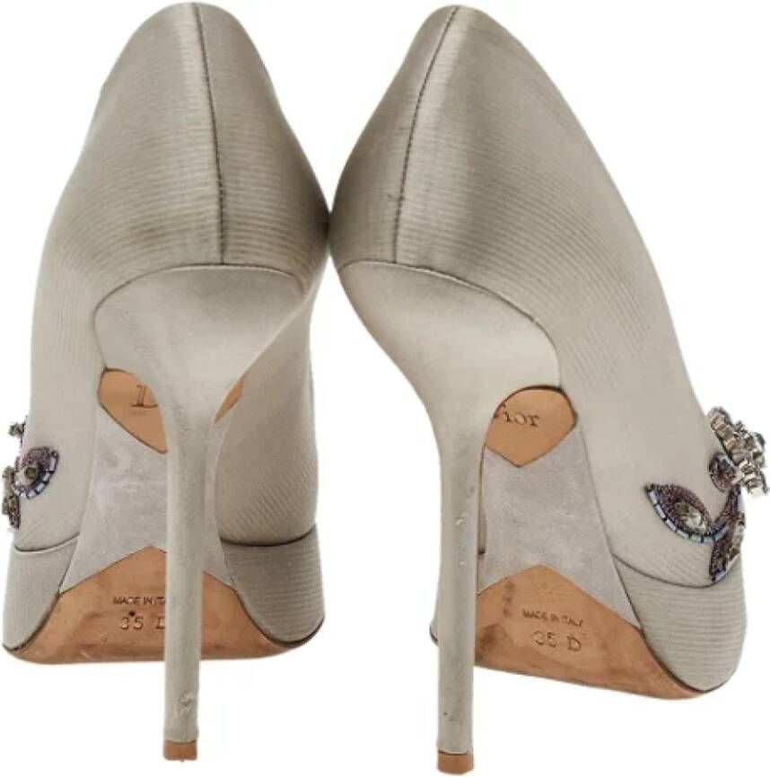 Dior Vintage Pre-owned Satin heels Gray Dames