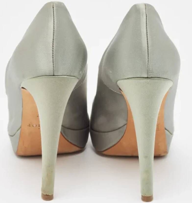 Dior Vintage Pre-owned Satin heels Gray Dames