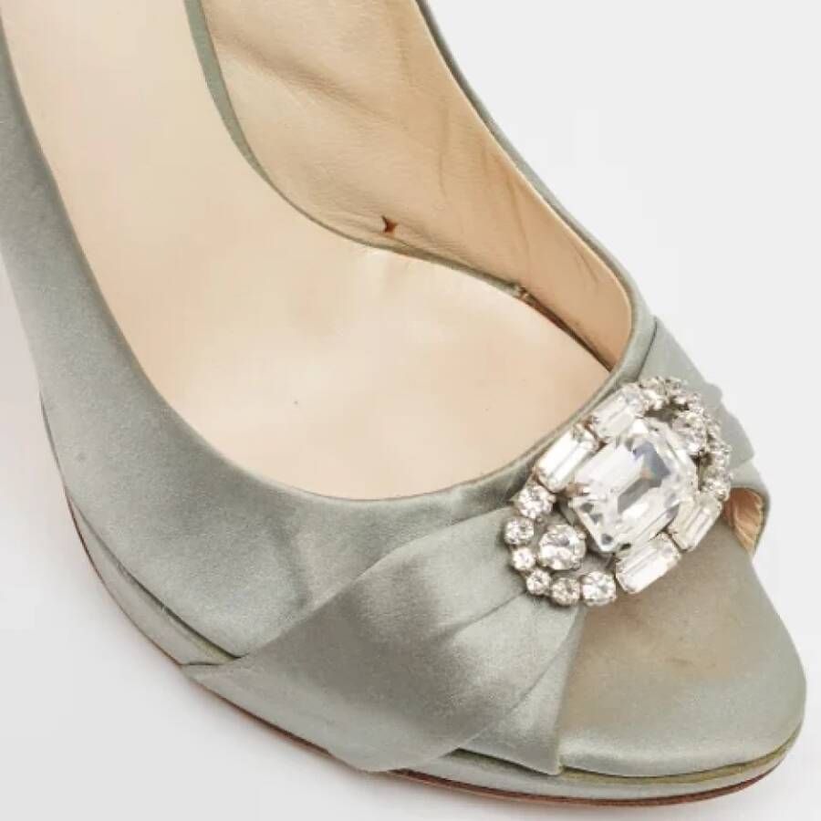 Dior Vintage Pre-owned Satin heels Gray Dames