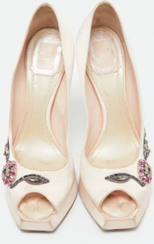 Dior Vintage Pre-owned Satin heels Orange Dames
