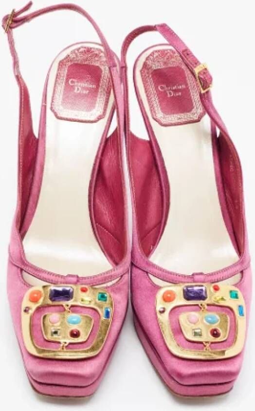 Dior Vintage Pre-owned Satin heels Purple Dames