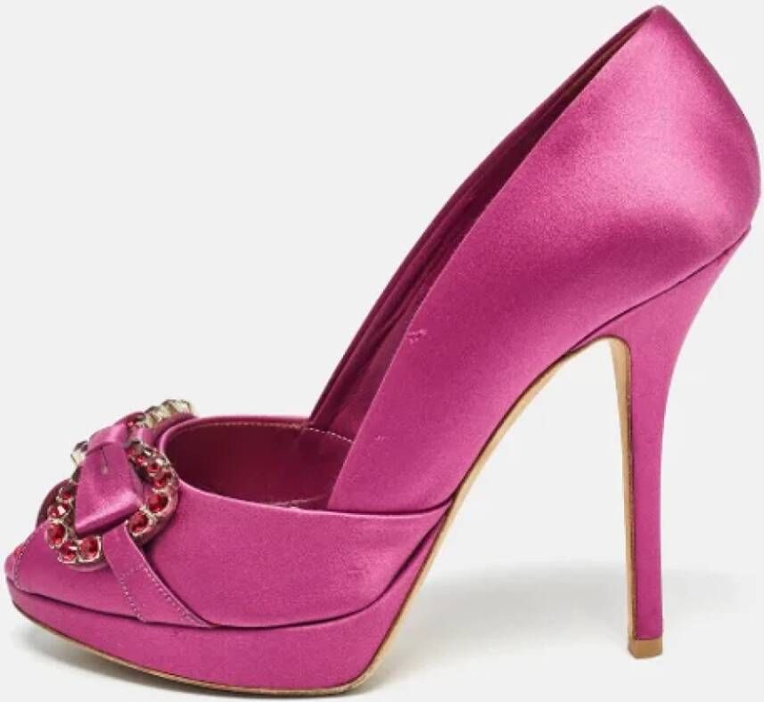 Dior Vintage Pre-owned Satin heels Purple Dames