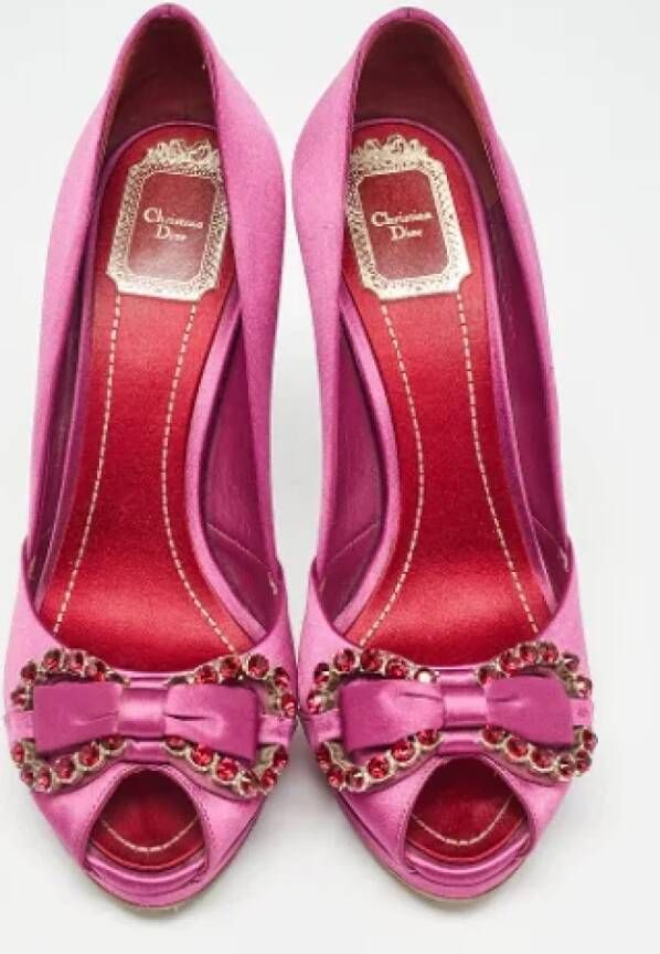 Dior Vintage Pre-owned Satin heels Purple Dames