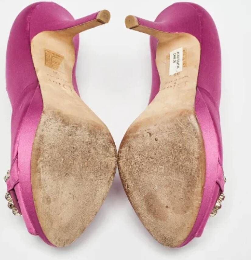 Dior Vintage Pre-owned Satin heels Purple Dames