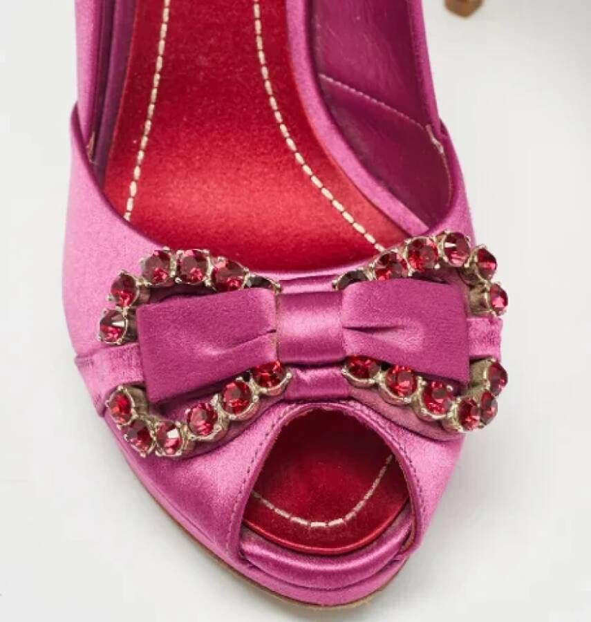 Dior Vintage Pre-owned Satin heels Purple Dames