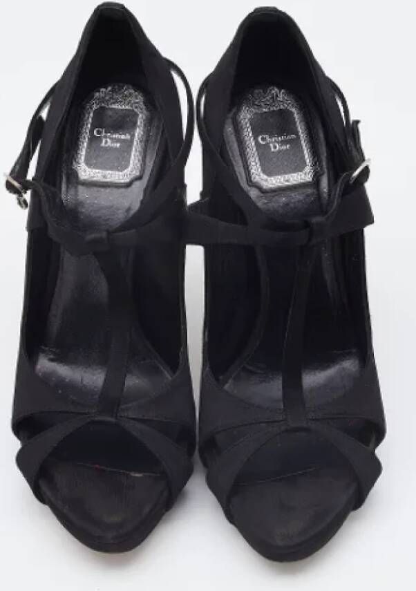 Dior Vintage Pre-owned Satin sandals Black Dames
