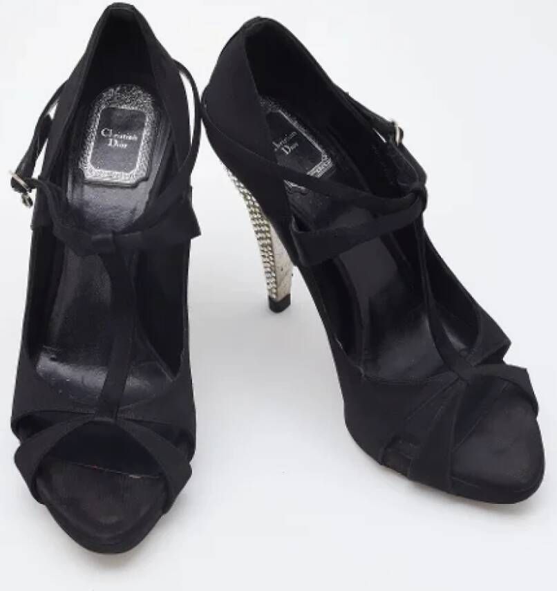 Dior Vintage Pre-owned Satin sandals Black Dames