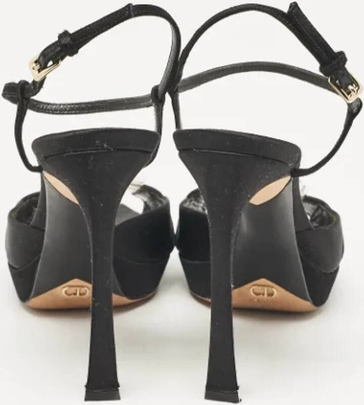 Dior Vintage Pre-owned Satin sandals Black Dames