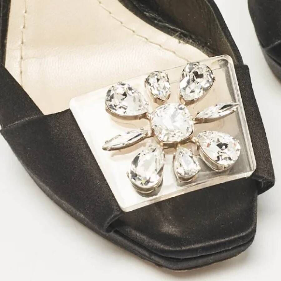 Dior Vintage Pre-owned Satin sandals Black Dames