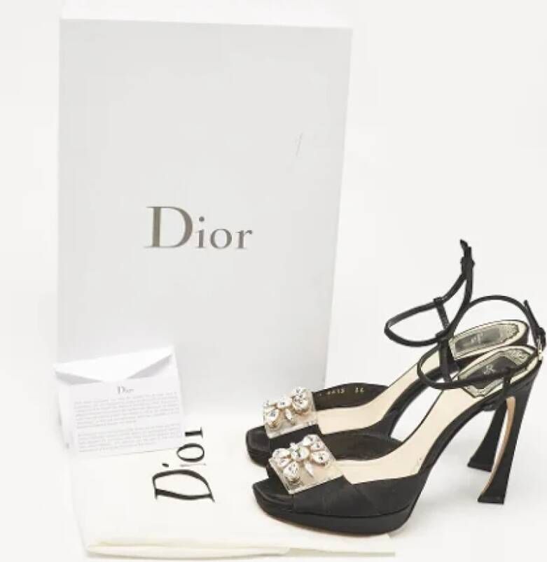 Dior Vintage Pre-owned Satin sandals Black Dames