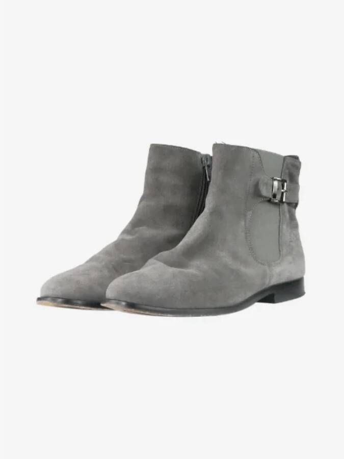 Dior Vintage Pre-owned Suede boots Gray Dames