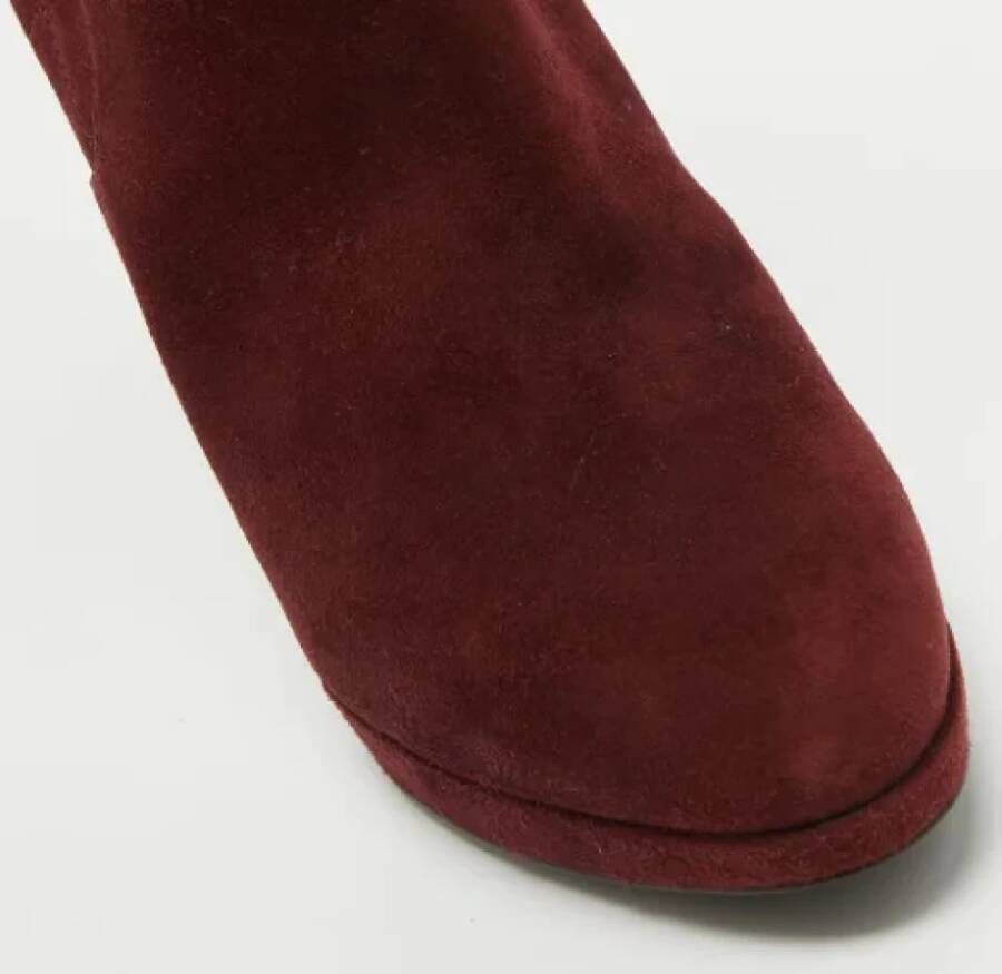 Dior Vintage Pre-owned Suede boots Red Dames