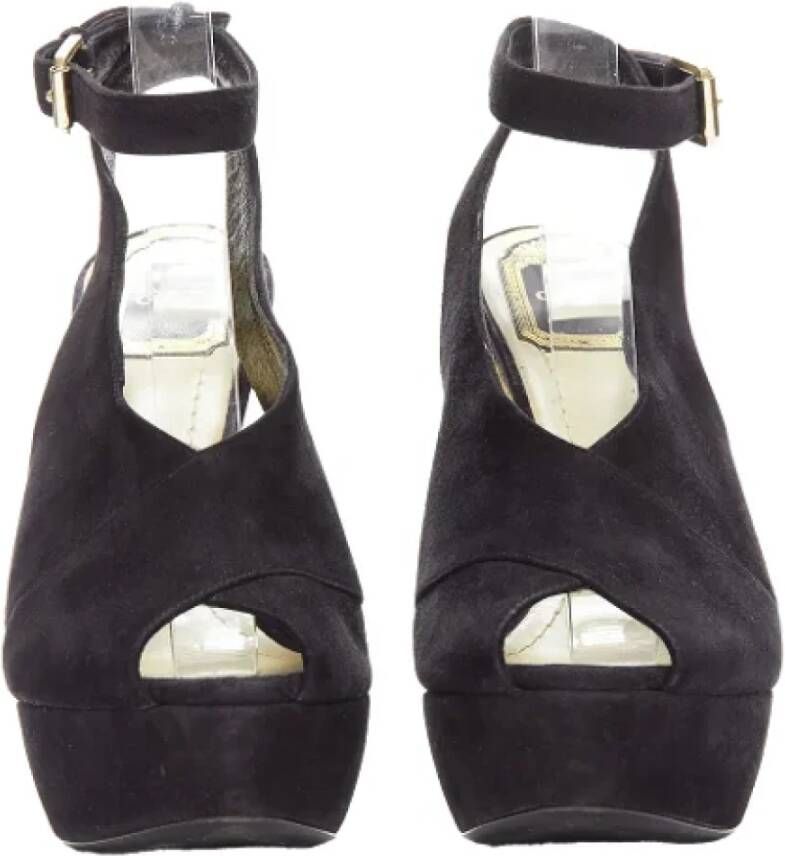 Dior Vintage Pre-owned Suede heels Black Dames
