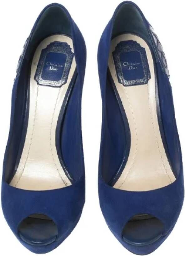 Dior Vintage Pre-owned Suede heels Blue Dames