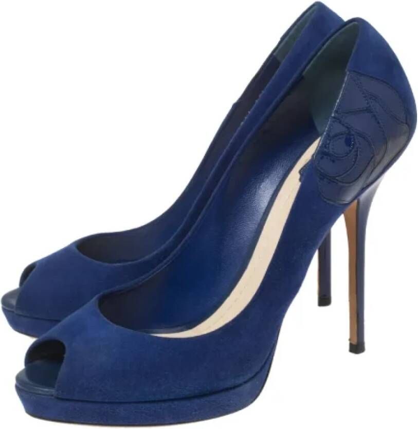 Dior Vintage Pre-owned Suede heels Blue Dames
