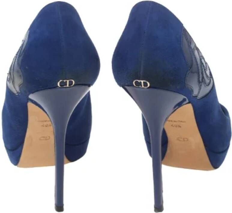 Dior Vintage Pre-owned Suede heels Blue Dames