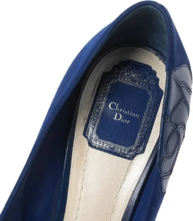 Dior Vintage Pre-owned Suede heels Blue Dames