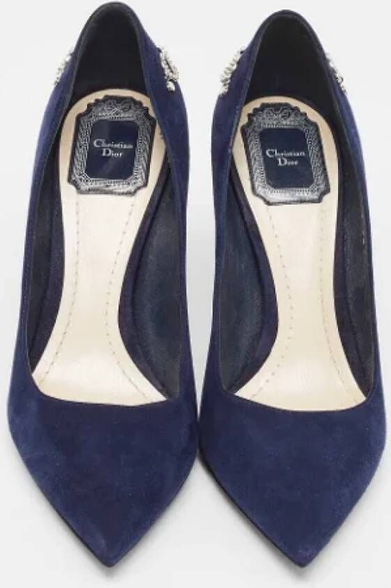 Dior Vintage Pre-owned Suede heels Blue Dames