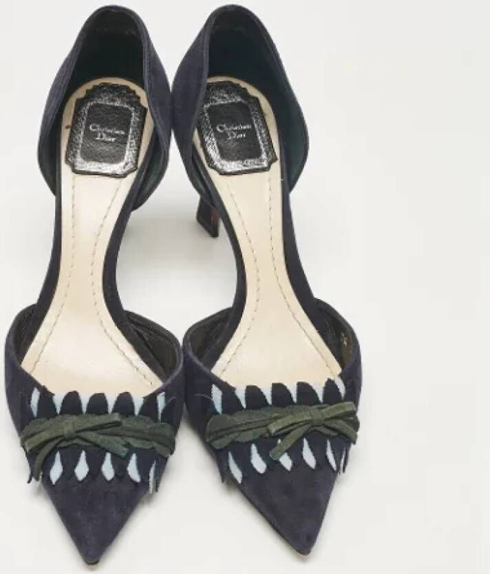 Dior Vintage Pre-owned Suede heels Blue Dames