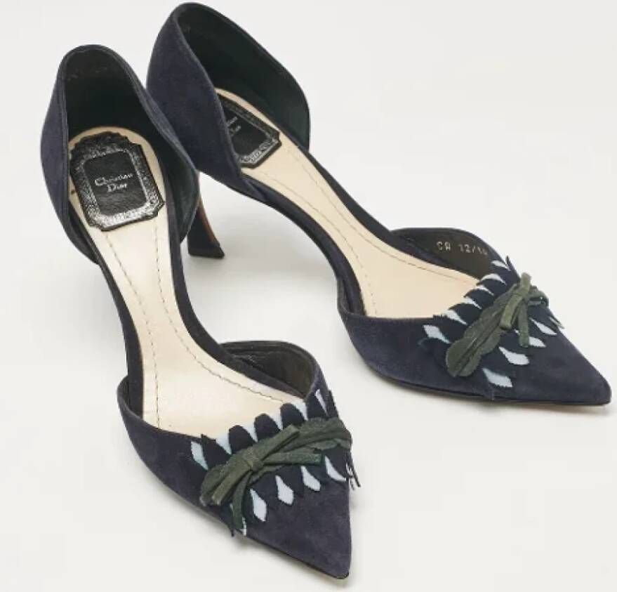 Dior Vintage Pre-owned Suede heels Blue Dames
