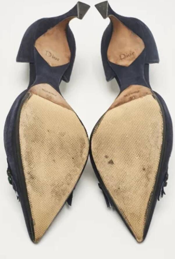 Dior Vintage Pre-owned Suede heels Blue Dames