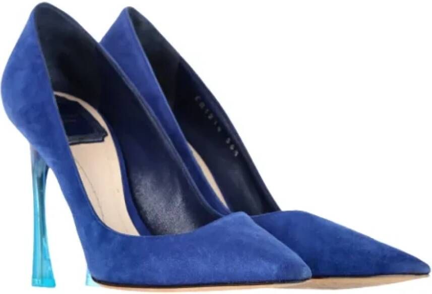 Dior Vintage Pre-owned Suede heels Blue Dames