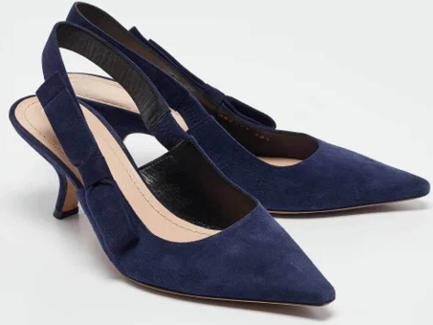 Dior Vintage Pre-owned Suede heels Blue Dames