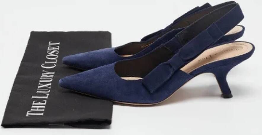 Dior Vintage Pre-owned Suede heels Blue Dames