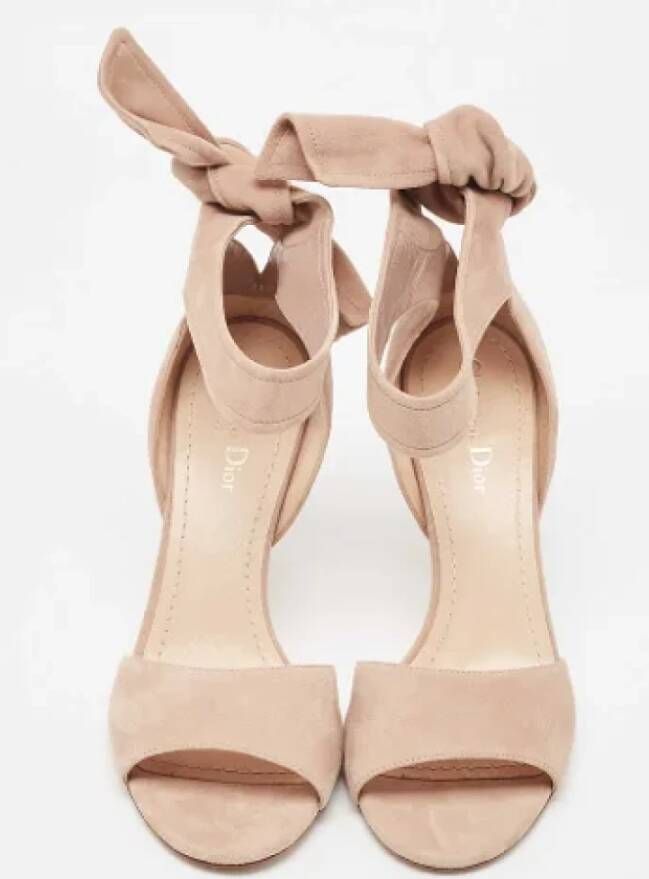 Dior Vintage Pre-owned Suede sandals Beige Dames