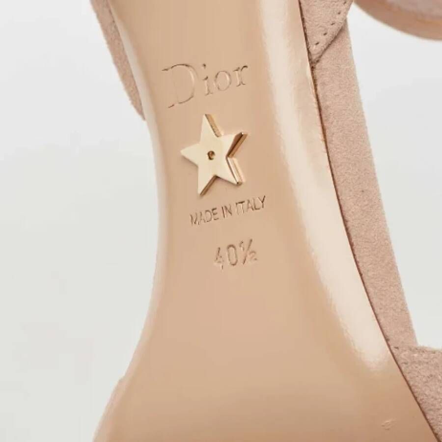 Dior Vintage Pre-owned Suede sandals Beige Dames