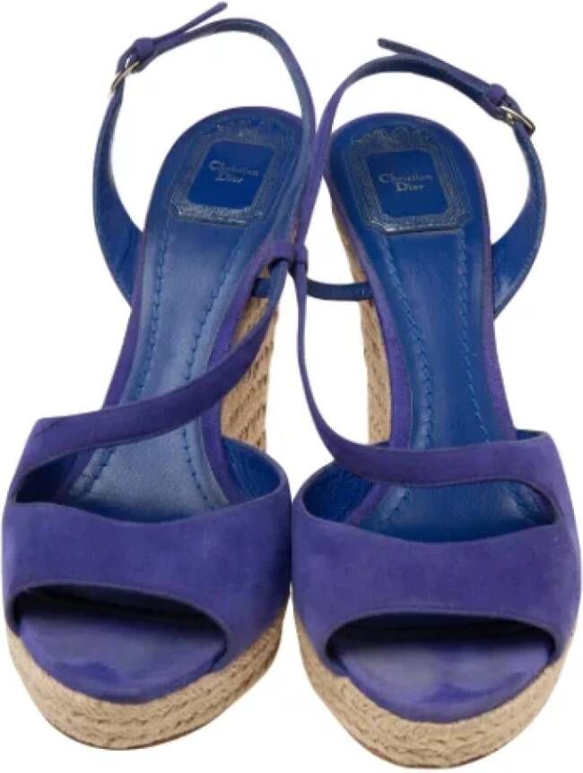 Dior Vintage Pre-owned Suede sandals Blue Dames