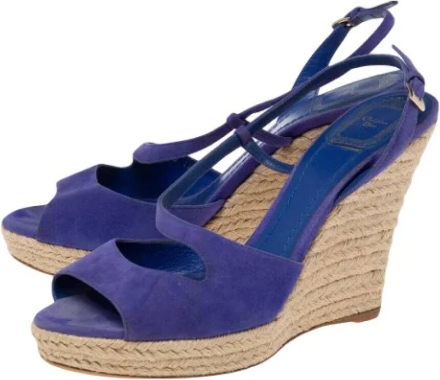 Dior Vintage Pre-owned Suede sandals Blue Dames