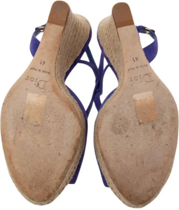 Dior Vintage Pre-owned Suede sandals Blue Dames