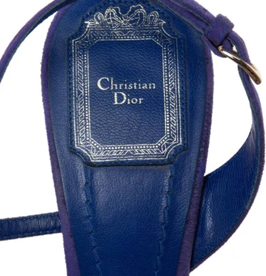 Dior Vintage Pre-owned Suede sandals Blue Dames