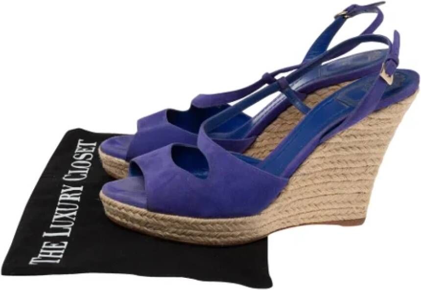 Dior Vintage Pre-owned Suede sandals Blue Dames