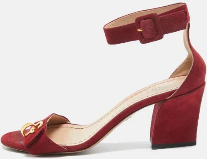 Dior Vintage Pre-owned Suede sandals Red Dames
