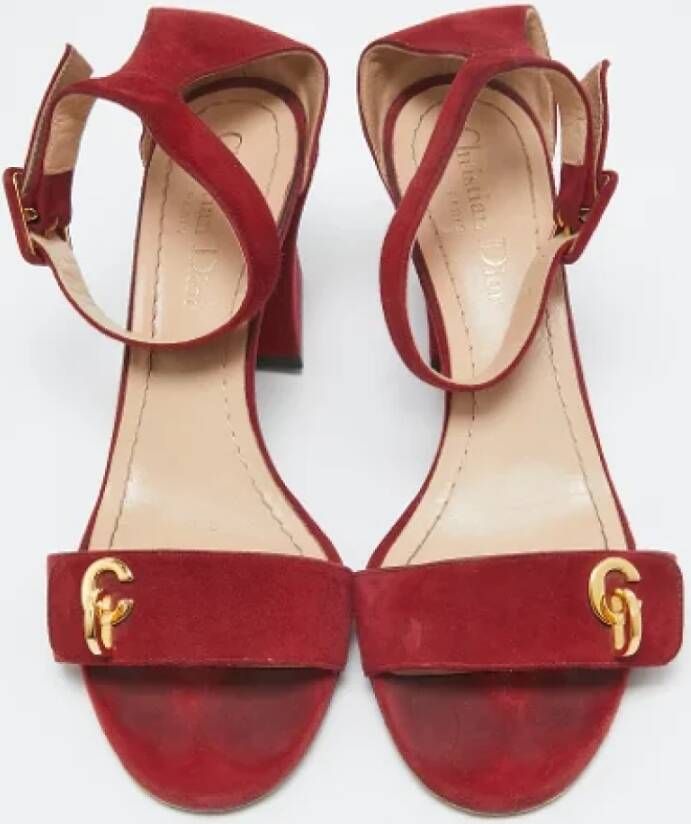 Dior Vintage Pre-owned Suede sandals Red Dames