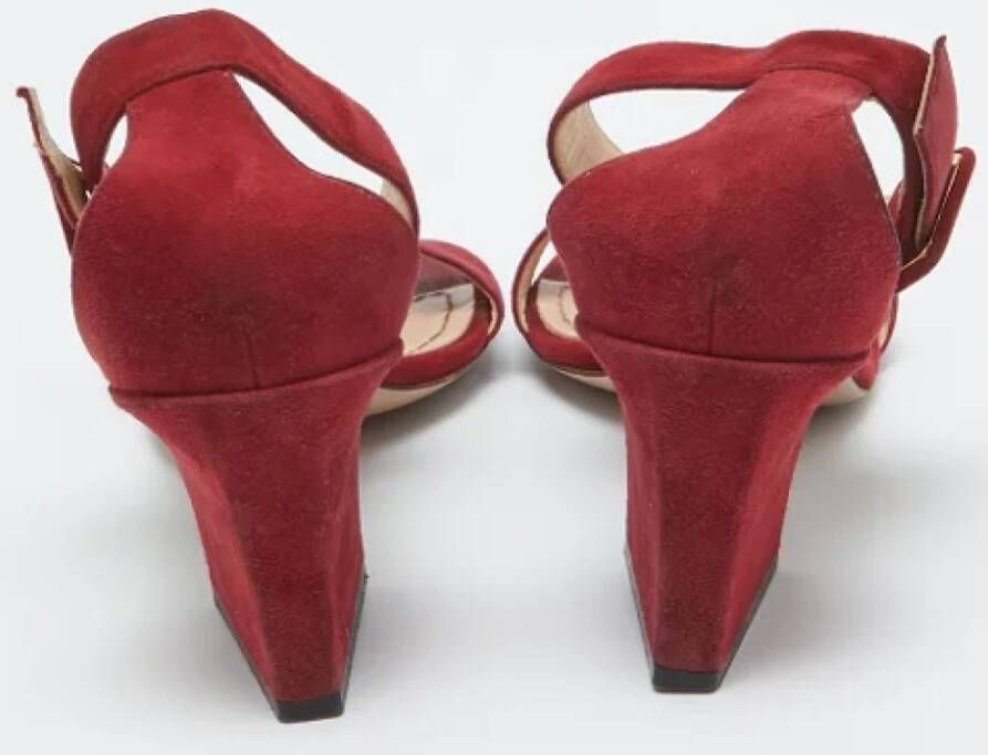Dior Vintage Pre-owned Suede sandals Red Dames