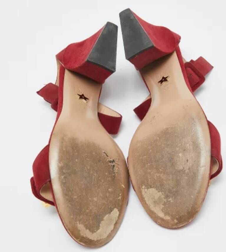 Dior Vintage Pre-owned Suede sandals Red Dames