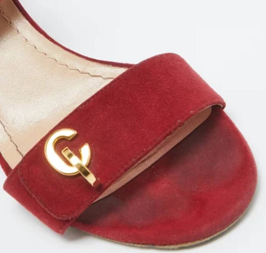 Dior Vintage Pre-owned Suede sandals Red Dames